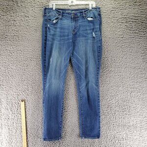 Old Navy Jeans Womens 12 Blue Curvy Distressed Skinny Stretch Denim